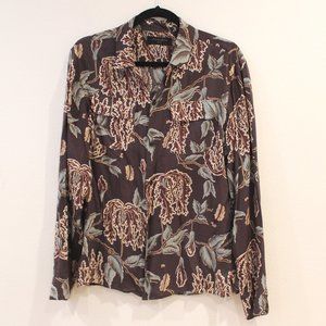 ALLSAINTS Viscose floral long sleeve shirt